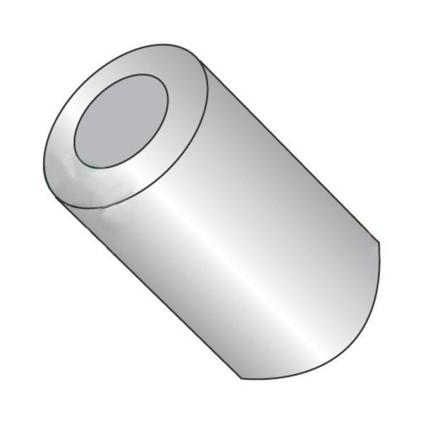Newport Fasteners Round Spacer, #12 Screw Size, Plain Aluminum, 3/8 in Overall Lg, 0.214 in Inside Dia 593996